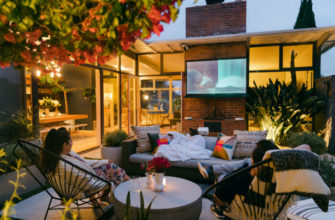 Wide View of Outdoor Movie Area